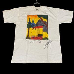 Colour Takingness White Tuk Taxi T-shirt PP Plan Gallery Hand Painted White XL